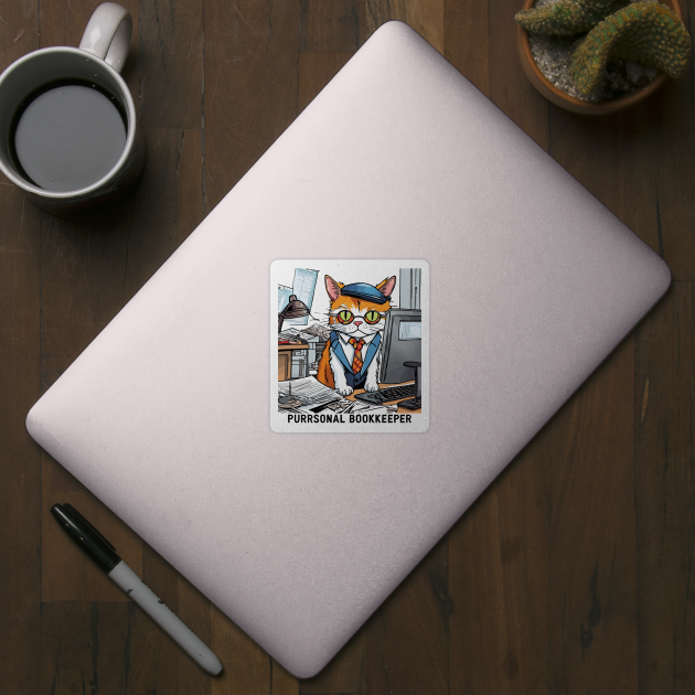 Purrsonal Bookkeeper by Kingrocker Clothing